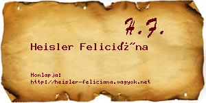 Heisler Feliciána névjegykártya